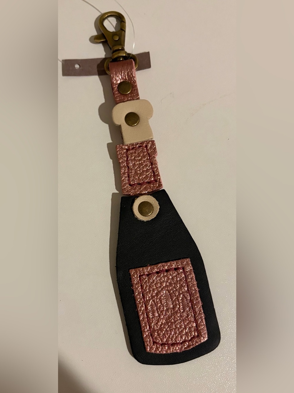 NWT Portland Leather Goods Champagne Flair Bag Charm